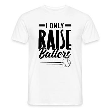 Raise Ballers Baseball - Men's T-Shirt - white - Front - AI Model Male 178 dark (178cm)