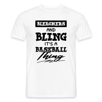 Baseball Sports - Men's T-Shirt - white - Front - AI Model Male 178 dark (178cm)