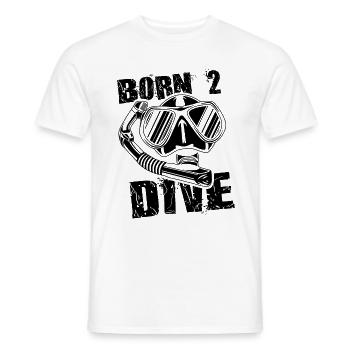 Born to dive - Men's T-Shirt - white - Front - AI Model Male 178 dark (178cm)
