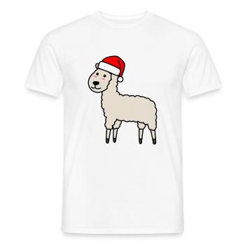 Alpaka Comic Weihnachten Xmas - Männer T-Shirt - Weiß - Vorne - AI Model Male 178 dark (178cm)