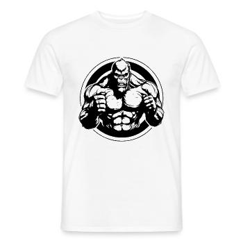 Gorilla Muscles Workout Fitness - T-shirt homme - blanc - Devant - AI Model Male 178 dark (178cm)