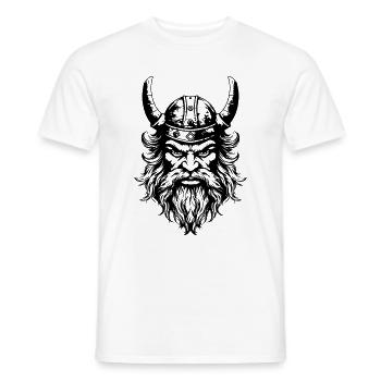 Viking Head Helmet - Men's T-Shirt - white - Front - AI Model Male 178 dark (178cm)