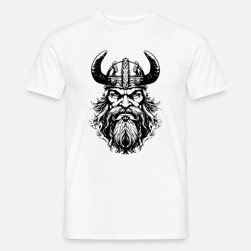 Wikinger Helm Valhalla - Männer T-Shirt - Weiß