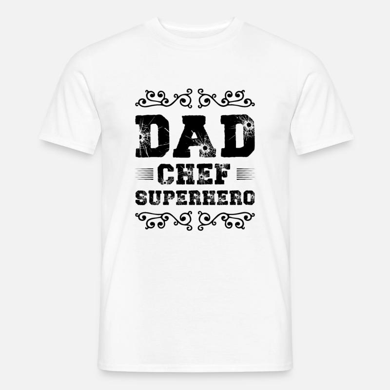Dad Chef Superheld Papa - Männer T-Shirt - Weiß