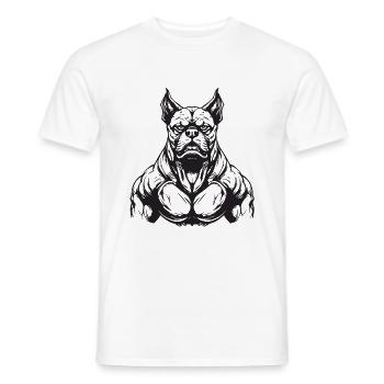 Gymnase d’entraînement des muscles du chien - T-shirt homme - blanc - Devant - AI Model Male 178 dark (178cm)