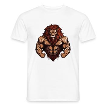 Löwe Fitness Muskeln Workout Gym - Männer T-Shirt - Weiß - Vorne - AI Model Male 178 dark (178cm)