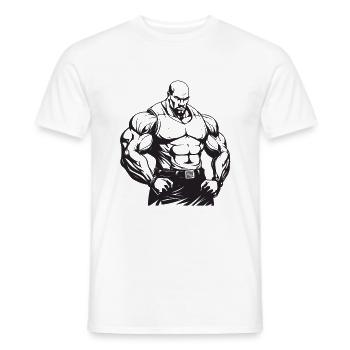 Bodybuilder Muscles Workout Gym - T-shirt homme - blanc - Devant - AI Model Male 178 dark (178cm)