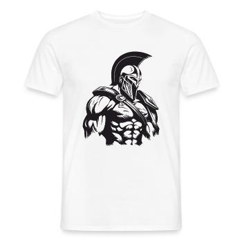 Spartan Gym Gladiateur Muscles Musculation - T-shirt homme - blanc - Devant - AI Model Male 178 dark (178cm)