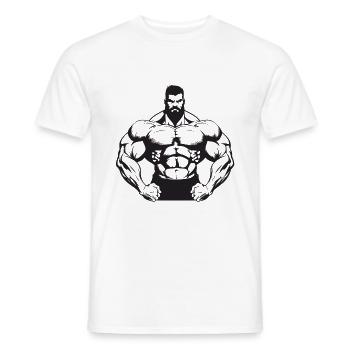 Homme Muscles Gym Musculation - T-shirt homme - blanc - Devant - AI Model Male 178 dark (178cm)