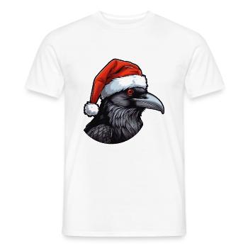 Crow Head Raven Christmas Portrait - Men's T-Shirt - white - Front - AI Model Male 178 dark (178cm)