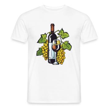 Verre à vin VinRaisins Vin - T-shirt homme - blanc - Devant - AI Model Male 178 dark (178cm)