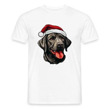 Labrador Hund Kopf Weihnachten Portät - Männer T-Shirt - Weiß - Vorne - AI Model Male 178 dark (178cm)