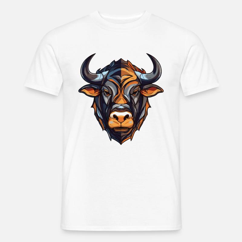 Bulle Kopf Taurus - Männer T-Shirt - Weiß