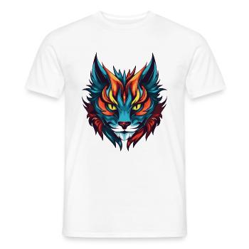 Katze Symbol Kopf - Männer T-Shirt - Weiß - Vorne - AI Model Male 178 dark (178cm)