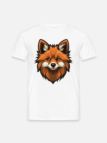 Pomeranian Hund Kopf - Männer T-Shirt - Weiß