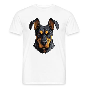Doberman Dog Head - Men's T-Shirt - white - Front - AI Model Male 178 dark (178cm)