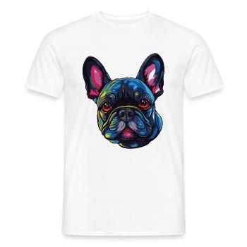 Französische Bulldogge Hund Kopf - Männer T-Shirt - Weiß - Vorne - AI Model Male 178 dark (178cm)