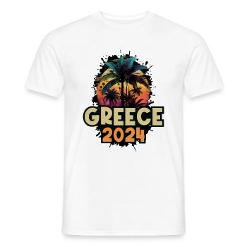 Greece 2024 Holiday Saying - Men's T-Shirt - white - Front - AI Model Male 178 dark (178cm)