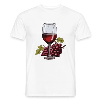Verre à vin Raisins Vin - T-shirt homme - blanc - Devant - AI Model Male 178 dark (178cm)