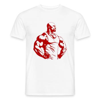 Bodybuilder Fitness Muscles Gym Bodybuilding - Men's T-Shirt - white - Front - AI Model Male 178 dark (178cm)