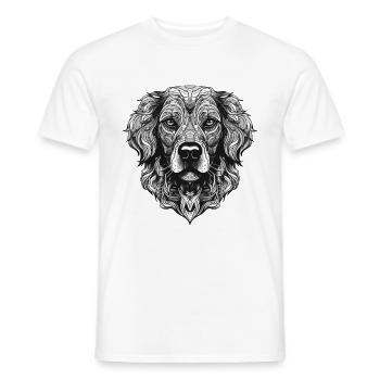 Portrait de chien Golden Retriever - T-shirt homme - blanc - Devant - AI Model Male 178 dark (178cm)