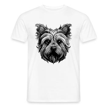 Yorkshire Terrier Hund Porträt - Männer T-Shirt - Weiß - Vorne - AI Model Male 178 dark (178cm)