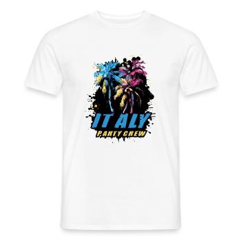 Italy Party Crew Holiday Saying - Men's T-Shirt - white - Front - AI Model Male 178 dark (178cm)
