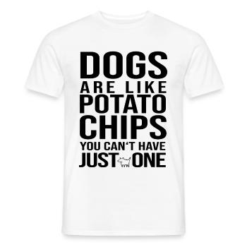 Les chiens sont comme des frites Chien Chiot chien amoureux - T-shirt homme - blanc - Devant - AI Model Male 178 dark (178cm)