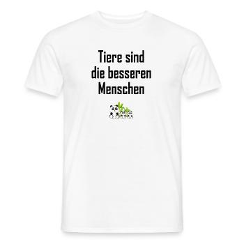 Tiere sind die besseren Menschen - Männer T-Shirt - Weiß - Vorne - AI Model Male 178 dark (178cm)