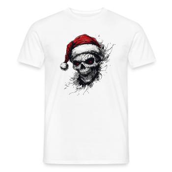 Schädel mit Weihnachtsmütze - Männer T-Shirt - Weiß - Vorne - AI Model Male 178 dark (178cm)