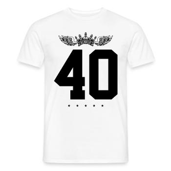 40 Zahl Krone - Männer T-Shirt - Weiß - Vorne - AI Model Male 178 dark (178cm)