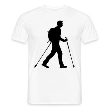 Nordic Walking Man Silhouette - Men's T-Shirt - white - Front - AI Model Male 178 dark (178cm)