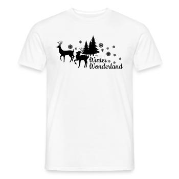 Winterwunderland_Weihnachten - Männer T-Shirt - Weiß - Vorne - AI Model Male 178 dark (178cm)