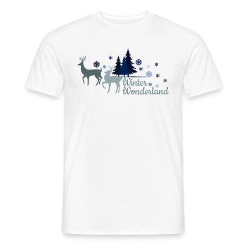 Winterwunderland_Weihnachten - Männer T-Shirt - Weiß - Vorne - AI Model Male 178 dark (178cm)