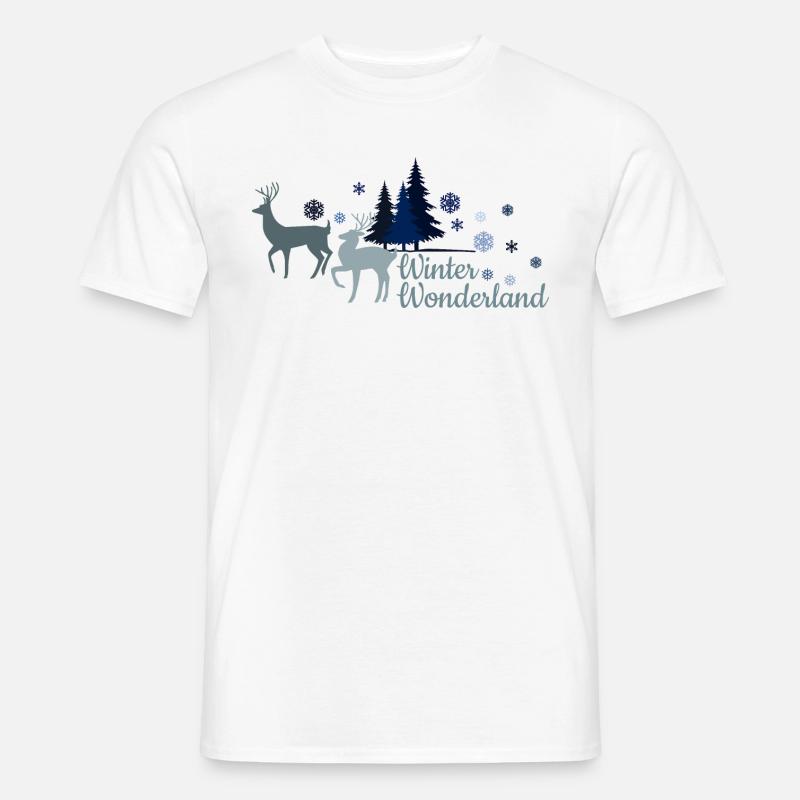 Winterwunderland_Weihnachten - Männer T-Shirt - Weiß