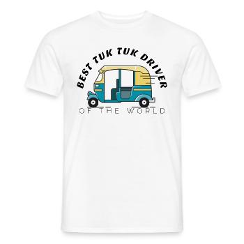 Drôle de conception de pousse-pousse, meilleur pilote de tuk tuk. - T-shirt homme - blanc - Devant - AI Model Male 178 dark (178cm)