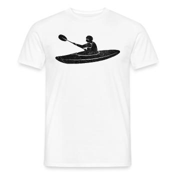 Kayak whitewater paddle vintage - Men's T-Shirt - white - Front - AI Model Male 178 dark (178cm)