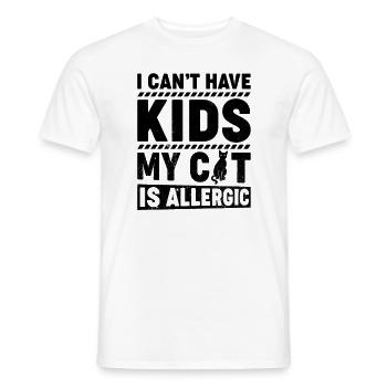 Funny Cats Sayings Cat Saying No Children - Men's T-Shirt - white - Front - AI Model Male 178 dark (178cm)
