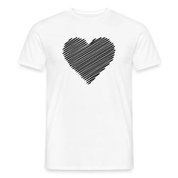 Heart Black Heart Love Gift - Men's T-Shirt - white - Front - AI Model Male 178 dark (178cm)