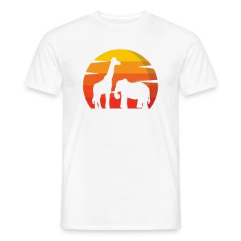 Africa Savannah and Wilderness Safari Zoo Animals - Men's T-Shirt - white - Front - AI Model Male 178 dark (178cm)