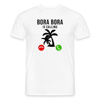 Bora Bora appelle le slogan Palme Travel Holiday Summer - T-shirt homme - blanc - Devant - AI Model Male 178 dark (178cm)