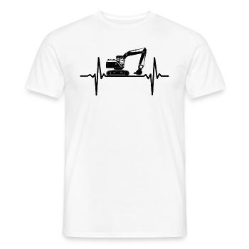 Bagger Herzschlag Baggerfahrer EKG Baustelle - Männer T-Shirt - Weiß - Vorne - AI Model Male 178 dark (178cm)
