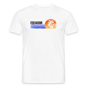 Ecuador Souvenir Holiday Trip Palm Trees Retro Sunset - Men's T-Shirt - white - Front - AI Model Male 178 dark (178cm)