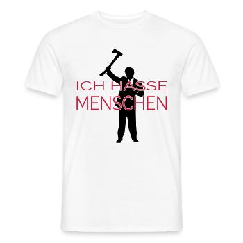 ICH HASSE MENSCHEN (v) - Männer T-Shirt - Weiß - Vorne - AI Model Male 178 dark (178cm)