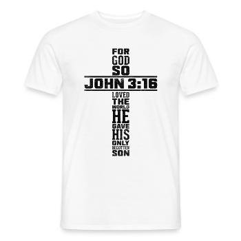 Johannes Christliches Religiöser Bibelvers - Männer T-Shirt - Weiß - Vorne - AI Model Male 178 dark (178cm)