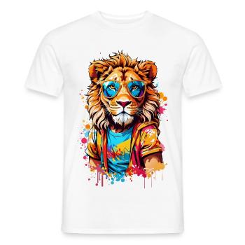 Cool Lion - Men's T-Shirt - white - Front - AI Model Male 178 dark (178cm)