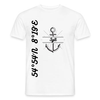 Koordinaten Motiv Sylt - Männer T-Shirt - Weiß - Vorne - AI Model Male 178 dark (178cm)