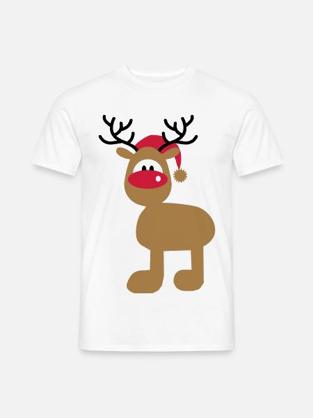 Moose with Christmas hat - Men's T-Shirt - white