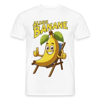 alles Banane lustige Sprüche Comicstyle chillen - Männer T-Shirt - Weiß - Vorne - AI Model Male 178 dark (178cm)