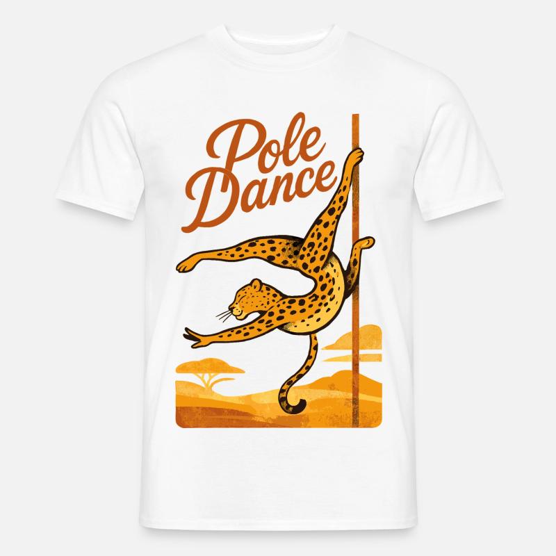 Pole Dance Leopardin Poledancerin Geschenk - Männer T-Shirt - Weiß
